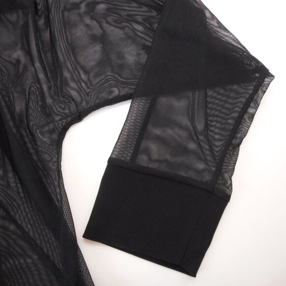 Joseph Ribkoff Size US 12 Black Sheer Sleeve Overlay Dressy Top Evening - Picture 9 of 9